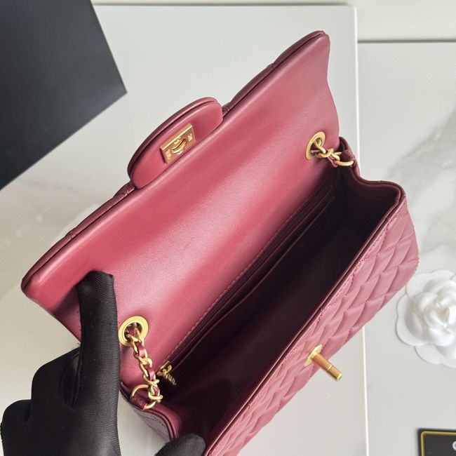 Chanel SMALL FLAP BAG sheepskin AS1787 burgundy