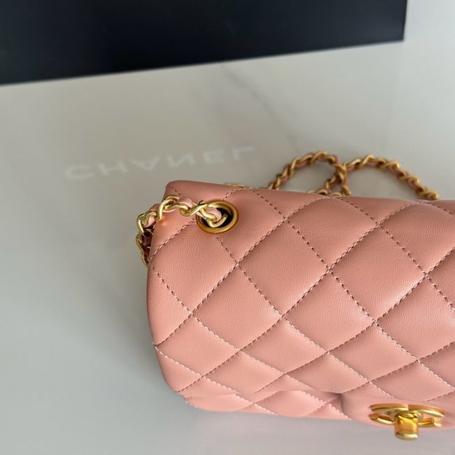 Chanel SMALL FLAP BAG sheepskin AS1787 pink