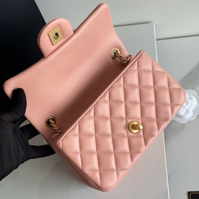 Chanel SMALL FLAP BAG sheepskin AS1787 pink