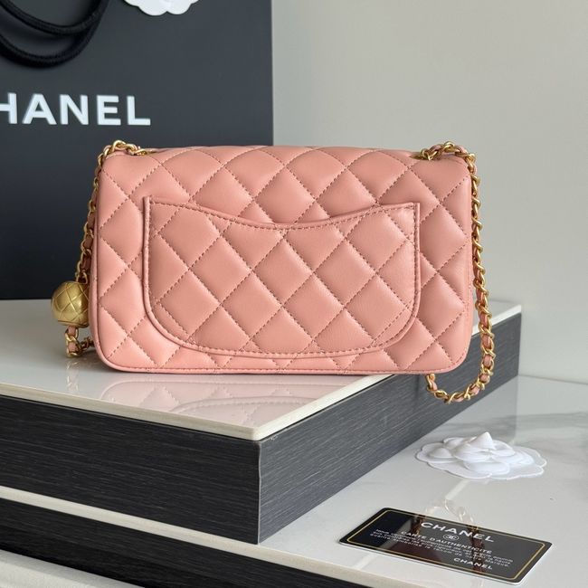 Chanel SMALL FLAP BAG sheepskin AS1787 pink