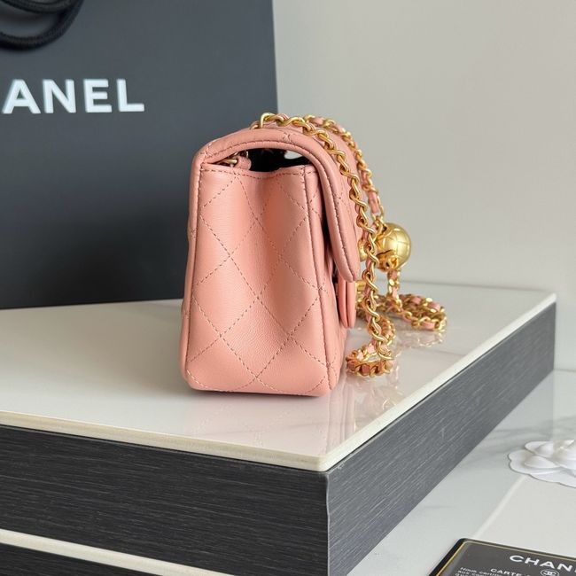 Chanel SMALL FLAP BAG sheepskin AS1787 pink