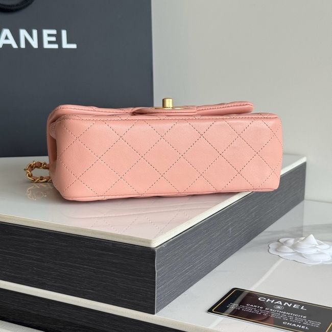 Chanel SMALL FLAP BAG sheepskin AS1787 pink