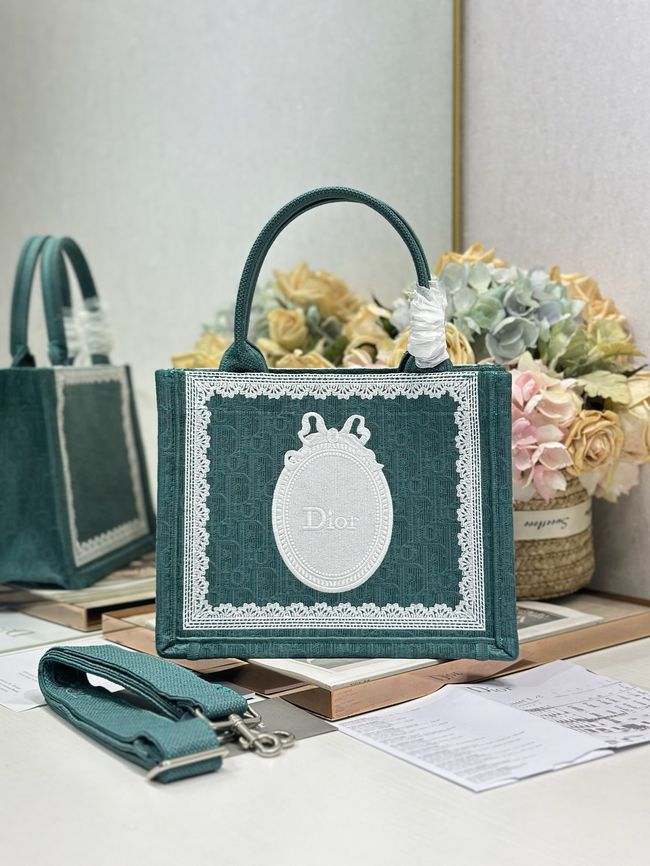 Small Dior Book Tote with Strap Embroidered M1404OE-4