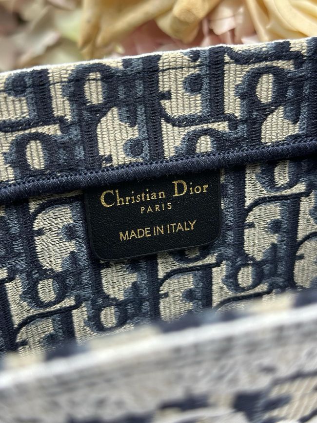 Small Dior Book Tote with Strap Embroidered M1404OE-5