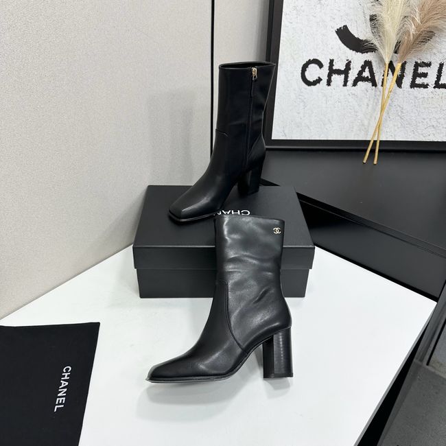 Chanel Mid-Calf Boots Shiny Calfskin 64243-1