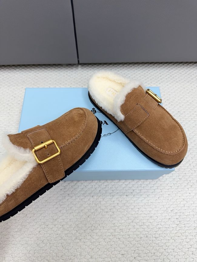 Prada Suede and shearling mules 64258-2