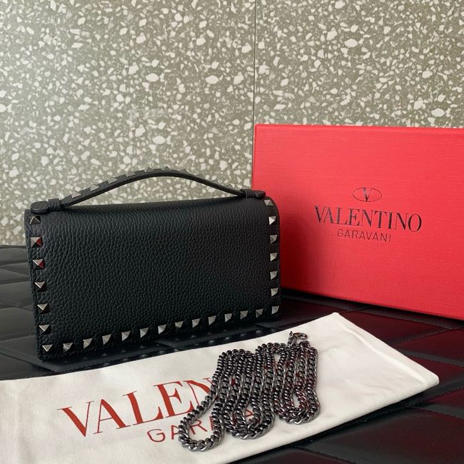 VALENTINO Rockstud calfskin chain bag SHI098 black VALENTINO Rockstud calfskin chain bag SHI098 black