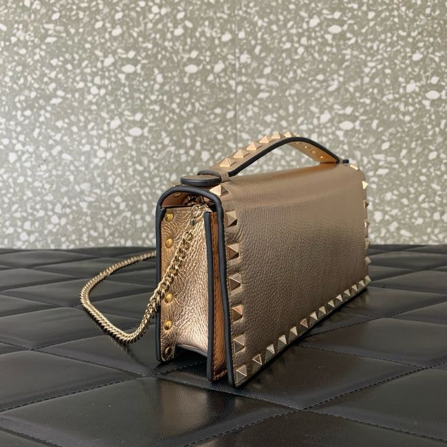 VALENTINO Rockstud calfskin chain bag SHI098 rose gold VALENTINO Rockstud calfskin chain bag SHI098 rose gold