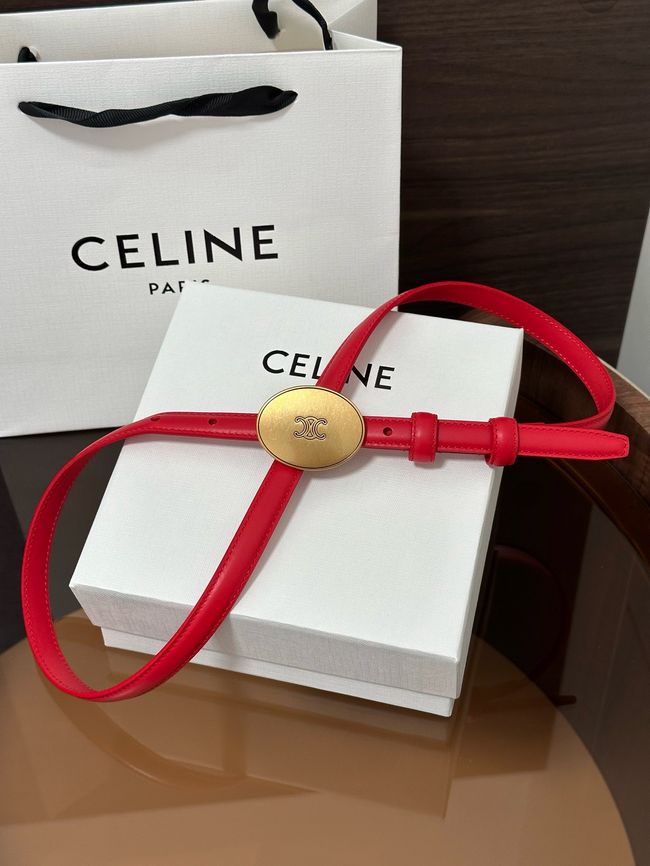 Celine Ellipse Belt 13 IN Taurillon Leather 10673 red