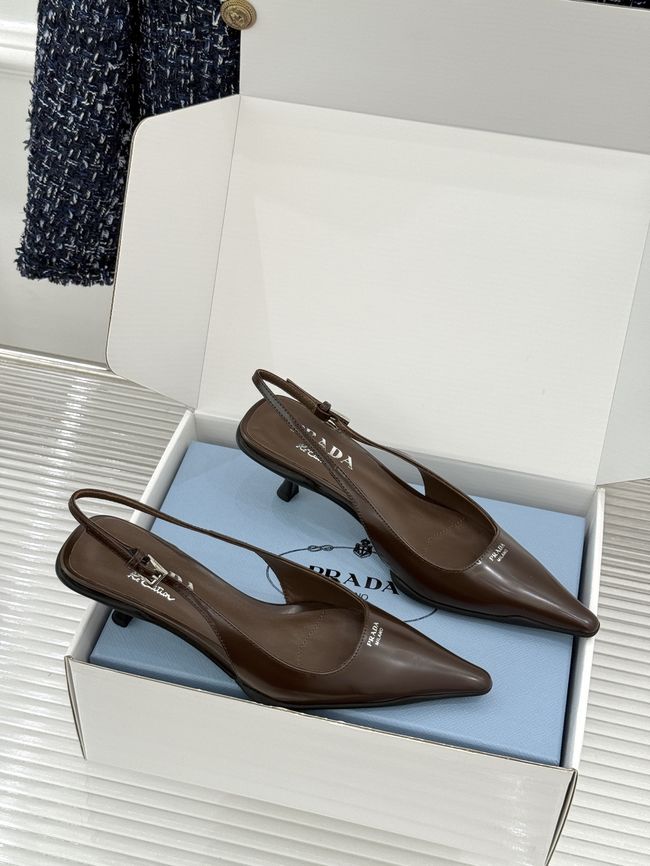 Prada Brushed leather slingback pumps 1I659O-2