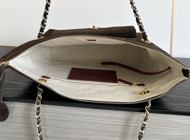 Chanel Shopping Bag Suede AS6483 Dark brown Chanel Shopping Bag Suede AS6483 Dark brown