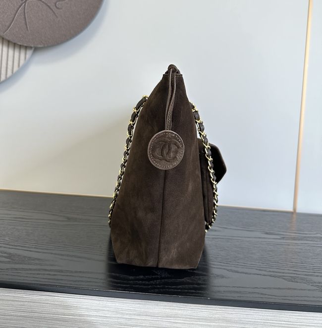 Chanel Shopping Bag Suede AS6483 Dark brown Chanel Shopping Bag Suede AS6483 Dark brown