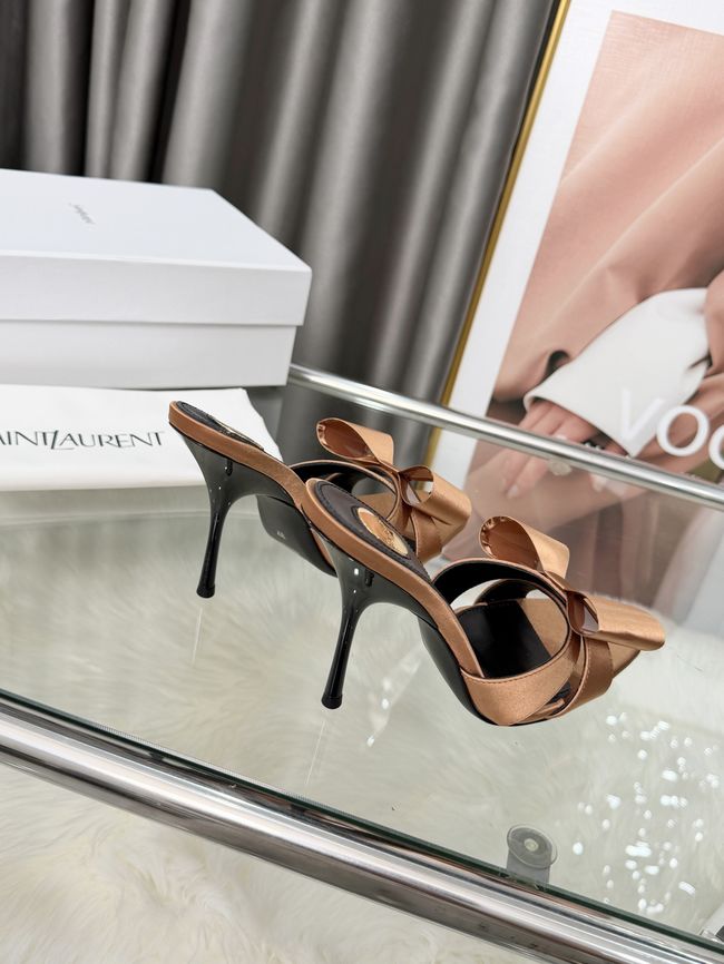 Saint Laurent BABYLONE mules in satin 10CM F6629-3