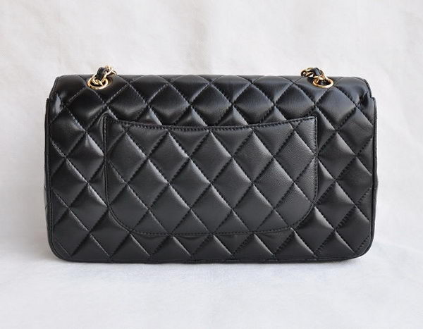 Chanel Classic 2.55 Series Black Lambskin Golden Chain Quilted Flap Bag 1113 Chanel Classic 2.55 Series Black Lambskin Golden Chain Quilted Flap Bag 1113