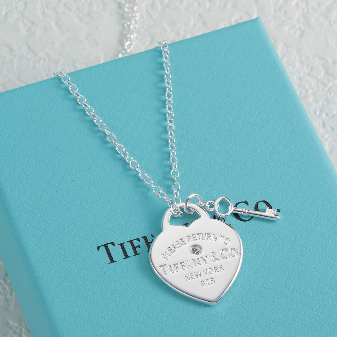 Tiffany Heart Tag and Key Necklace TF80765 Tiffany Heart Tag and Key Necklace TF80765