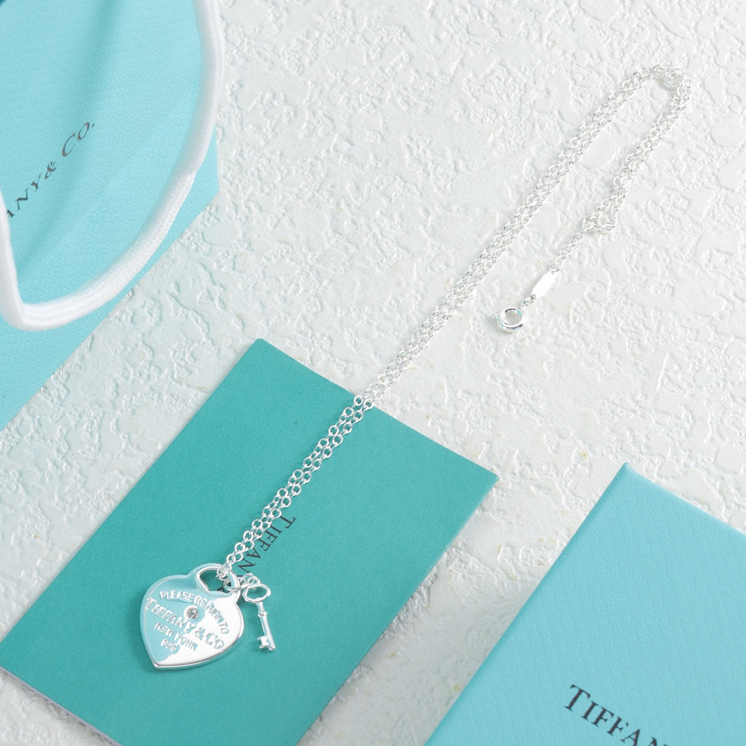 Tiffany Heart Tag and Key Necklace TF80765 Tiffany Heart Tag and Key Necklace TF80765